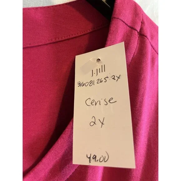 J Jill Women’s NWT 2X Pink Luxe Supima Scoop-Neck Tee - Picture 3 of 10